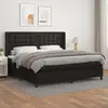 Image de Sommier À Lattes De Lit Avec Matelas Noir 200x200 Cm Similicuir Vidaxl