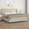 Image de Sommier À Lattes De Lit Avec Matelas Crème 200x200cm Similicuir Vidaxl