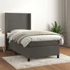 Image de vidaXL Sommier à lattes de lit et matelas Gris foncé 90x190 cm Velours 3132532