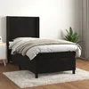 Image de Sommier À Lattes De Lit Avec Matelas Noir 90x200 Cm Velours Vidaxl