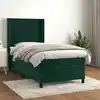 Image de Sommier À Lattes De Lit Avec Matelas Vert Foncé 90x200 Cm Vidaxl