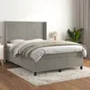 Image de Sommier À Lattes De Lit Et Matelas Gris Clair 140x200cm Velours Vidaxl