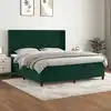 Image de Sommier À Lattes De Lit Et Matelas Vert Foncé 180x200cm Velours Vidaxl