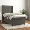 Image de Sommier À Lattes De Lit Et Matelas Gris Foncé 80x200 Cm Velours Vidaxl