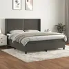 Image de Sommier À Lattes De Lit Et Matelas Gris Foncé 180x200cm Velours Vidaxl