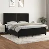 Image de Sommier À Lattes De Lit Avec Matelas Noir 180x200 Cm Velours Vidaxl