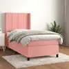 Image de Sommier À Lattes De Lit Avec Matelas Rose 90x190 Cm Velours Vidaxl