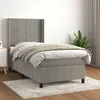 Image de Sommier    Lattes De Lit Et Matelas Gris Clair 100x200cm Velours Vidaxl