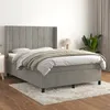 Image de Sommier À Lattes De Lit Et Matelas Gris Clair 140x200cm Velours Vidaxl