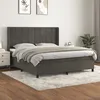 Image de Sommier À Lattes De Lit Et Matelas Gris Foncé 160x200cm Velours Vidaxl