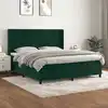 Image de Sommier À Lattes De Lit Et Matelas Vert Foncé 180x200cm Velours Vidaxl