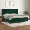 Image de Sommier À Lattes De Lit Et Matelas Vert Foncé 200x200cm Velours Vidaxl