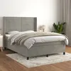 Image de Sommier À Lattes De Lit Et Matelas Gris Clair 140x200cm Velours Vidaxl