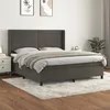 Image de Sommier À Lattes De Lit Et Matelas Gris Foncé 180x200cm Velours Vidaxl