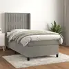 Image de Sommier À Lattes De Lit Et Matelas Gris Clair 90x190 Cm Velours Vidaxl