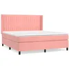Image de Sommier À Lattes De Lit Avec Matelas Rose 160x200 Cm Velours Vidaxl