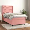 Image de Sommier À Lattes De Lit Avec Matelas Rose 90x200 Cm Velours Vidaxl
