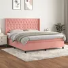 Image de Sommier À Lattes De Lit Avec Matelas Rose 160x200 Cm Velours Vidaxl