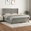 Image de Sommier À Lattes De Lit Et Matelas Gris Clair 180x200cm Velours Vidaxl