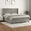 Image de Sommier À Lattes De Lit Et Matelas Gris Clair 160x200cm Velours Vidaxl