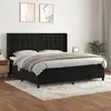 Image de Sommier À Lattes De Lit Et Matelas Noir 200x200 Cm Velours Vidaxl