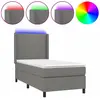 Image de Sommier À Lattes De Lit Matelas Led Gris Foncé 80x200 Cm Tissu Vidaxl
