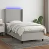 Image de Sommier À Lattes De Lit Matelas Led Gris Clair 90x190 Cm Tissu Vidaxl
