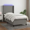 Image de Sommier À Lattes De Lit Matelas Led Gris Foncé 90x190 Cm Tissu Vidaxl