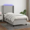 Image de Sommier À Lattes De Lit Matelas Led Gris Clair 100x200 Cm Tissu Vidaxl