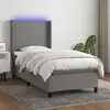 Image de Sommier À Lattes De Lit Matelas Led Gris Foncé 100x200 Cm Tissu Vidaxl
