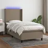 Image de Sommier À Lattes De Lit Matelas Et Led Taupe 100x200 Cm Tissu Vidaxl
