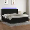 Image de Sommier À Lattes De Lit Matelas Led Noir 200x200 Cm Tissu Vidaxl