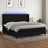 Image de vidaXL Sommier à lattes de lit matelas LED Noir 200x200 cm Tissu 3138183