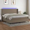 Image de Sommier À Lattes De Lit Matelas Led Taupe 200x200 Cm Tissu Vidaxl