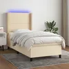 Image de Sommier À Lattes De Lit Matelas Led Crème 90x190 Cm Tissu Vidaxl