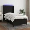 Image de Sommier    Lattes De Lit Matelas Led Noir 90x200 Cm Tissu Vidaxl