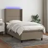 Image de Sommier À Lattes De Lit Matelas Led Taupe 90x200 Cm Tissu Vidaxl