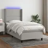 Image de Sommier À Lattes De Lit Matelas Led Gris Clair 100x200 Cm Tissu Vidaxl