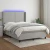 Image de Sommier À Lattes De Lit Matelas Led Gris Clair 140x200 Cm Tissu Vidaxl