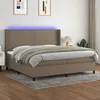 Image de Sommier À Lattes De Lit Matelas Led Taupe 200x200 Cm Tissu Vidaxl
