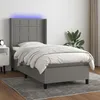 Image de Sommier À Lattes De Lit Matelas Led Gris Foncé 80x200cm Tissu Vidaxl