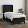 Image de Sommier    Lattes De Lit Matelas Led Noir 90x190 Cm Tissu Vidaxl