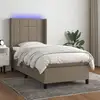 Image de Sommier    Lattes De Lit Matelas Et Led Taupe 90x190 Cm Tissu Vidaxl