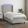 Image de Sommier À Lattes De Lit Matelas Led Gris Clair 90x200cm Tissu Vidaxl