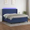 Image de Sommier    Lattes De Lit Matelas Et Led Bleu 180x200 Cm Tissu Vidaxl