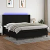 Image de Sommier À Lattes De Lit Et Matelas Et Led Noir 200x200 Cm Tissu Vidaxl
