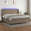 Image de Sommier À Lattes De Lit Matelas Et Led Taupe 200x200 Cm Tissu Vidaxl