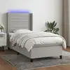 Image de Sommier À Lattes De Lit Matelas Led Gris Clair 80x200cm Tissu Vidaxl