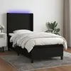 Image de Sommier À Lattes De Lit Matelas Et Led Noir 80x200cm Tissu Vidaxl