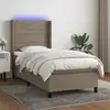 Image de Sommier À Lattes De Lit Matelas Et Led Taupe 80x200cm Tissu Vidaxl